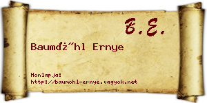 Baumöhl Ernye névjegykártya
